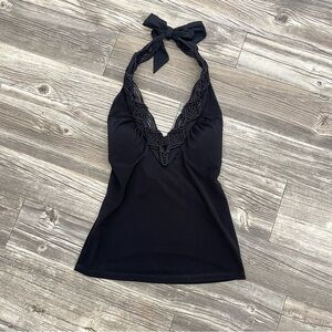 Vintage Cache Elegant Black Halter Top
